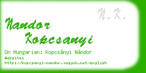 nandor kopcsanyi business card