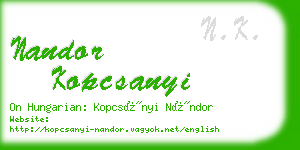 nandor kopcsanyi business card